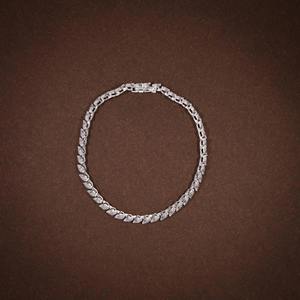 กำไลเทนนิสเพชรโมอิสซาไนต์ทรงมาร์ควิส คัต เกรด VVS สำหรับเป็นของขวัญวันวาเลนไทน์ ทำจากเงินแท้ 925 เครื่องประดับคุณภาพสำหรับผู้หญิง ราคาประหยัด - Product Image 5