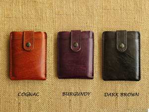 Stylish Genuine Leather <b>Card</b> <b>Holder</b> Handmade <b>Slim</b> Wallet With Burnished Edges Durable Organizer For <b>Cards</b> HLC-0131 - Product Image 2