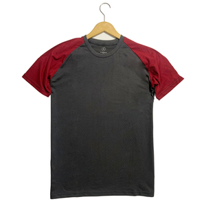 Haute qualité hommes mode manches raglan coton éponge t-shirts hommes coupe ajustée manches courtes panneau Raglan t-shirts 2024 - Product Image 3