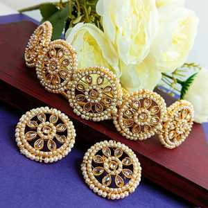 อินเดียขายส่งเครื่องประดับคริสตัล faux ลูกปัด Choker สร้อยคอเจ้าสาวชุดอินเดียเครื่องประดับสำหรับผู้หญิง - Product Image 2