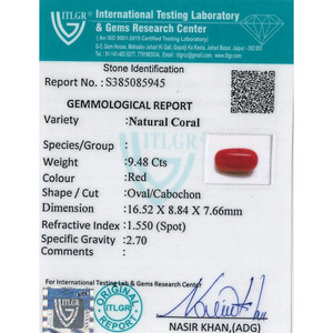 Coral Rojo de Alta Calidad de 9.48 Quilates, Certificado por GIA, Gema Mineral Cuadrada en Amarillo, Verde y Blanco, Pulida y Tratada con Calor - Product Image 4