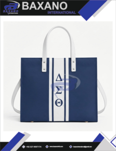 Sac fourre-tout en jute résistant à l'eau Delta Sigma Theta Sorority avec fermeture éclair, élégant sac à main à lettres grecques pour les membres de la sororité, personnalisable - Product Image 4