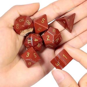 Meilleure qualité et super vente sur Soha Agate Natural Tiger Eye Crystal Gemstone Dnd Dice Sets avec tous les numéros pour Gits en vente - Product Image 3