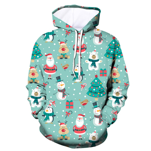 Autumn Style Men Women <b>Hoodies</b> <b>Christmas</b> Snowman Santa Claus Coat Printed Knitted Sweatshirts for Street Trend Customized Print - Product Image 2