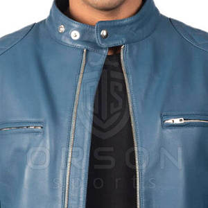 Meilleure qualité veste d'hiver pour hommes col montant en cuir de vache véritable respirant et de haute qualité pour l'automne/hiver - Product Image 4