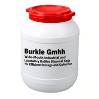 Bouteilles cylindriques en plastique à large ouverture Burkle GmbH pour le stockage et la collecte efficaces des liquides en vrac, destinées aux laboratoires et à l'industrie