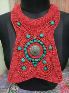 Collar de Perlas de Vidrio Multicolores Africanas Bordadas a Mano, Estilo Vintage, para Bodas, Compromisos, Fiestas, Personalizado, con Forma de Mariposa - Product Image 5