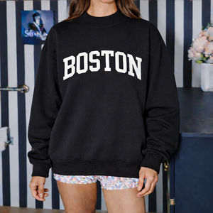 Sweat-shirt long oversize à col montant pour femme, style streetwear Detroit, décontracté, mode automne-hiver, doux et chaud, tenue quotidienne - Product Image 1