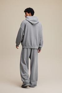 Pantalones de chándal holgados clásicos personalizados Vintage Unisex Streetwear elástico Casual pierna recta media pierna ancha 100% algodón pantalones en blanco - Product Image 3