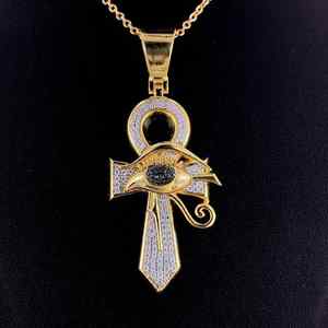 Plata de Ley 925 colgantes personalizados Vvs Moissanite diamante Cruz colgante Hip Hop Iced Out Eye amarillo oro Cruz colgante mujeres - Product Image 1