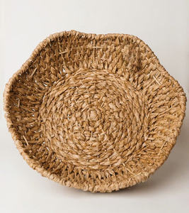 Plateau de service multifonctionnel en jacinthe d'eau Bols tressés Bord festonné Origine vietnamienne pour table basse Table à manger d'île - Product Image 3