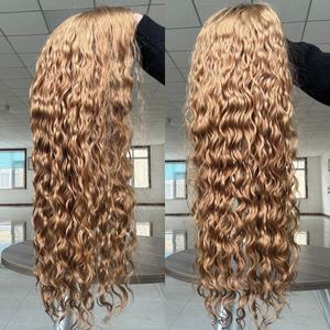 Venta al por mayor: Topper con cierre <span class=keywords><strong>de</strong></span> encaje 8x8, rubio miel personalizado, ondas profundas, cabello humano <span class=keywords><strong>de</strong></span> 24 pulgadas <span class=keywords><strong>de</strong></span> largo, ondas voluminosas. - Product Image 3