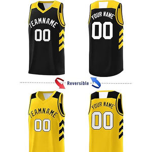 Ensemble de vêtements de sport de basket-ball au design personnalisé unisexe Chemises en jersey professionnelles et respirantes avec nom imprimé hip hop réversible - Product Image 2