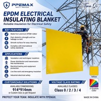 Couverture isolante électrique de classe 3 680 mm * 800 mm pour lignes haute tension, en EVA avec fentes