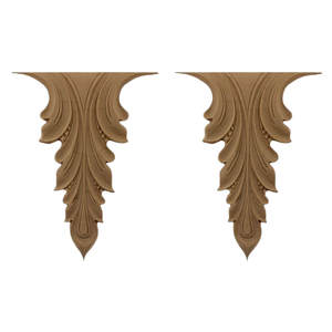 Solid Wood Carved Applique Decorative Onlay Wooden <b>Ornament</b> Furniture Door Wall <b>Vintage</b> Home Decor Trim Wood Carving Applique - Product Image 1