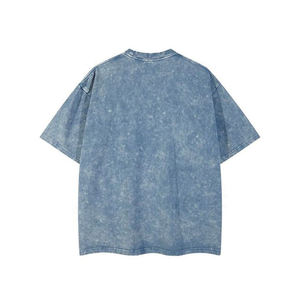 Kivotech venta al por mayor ligero 100% algodón hombres ácido lavado Streetwear camiseta con media manga - Product Image 3