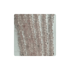 Cuentas de Briolette de lágrima facetadas de cuarzo rosa Natural de calidad superior 5mm 6mm aproximadamente 8 pulgadas Fabricación de joyas de piedra de cristal - Product Image 2