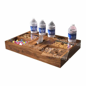 Plateau de service en bois nacré à thème arabe de luxe en cuir acrylique de taille personnalisée pour les occasions alimentaires à la maison plateau de service chic - Product Image 3