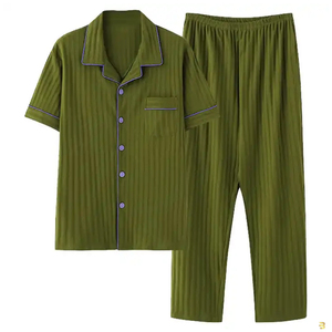 Ensemble de pyjamas de nuit de qualité supérieure pour hommes avec logo personnalisé OEM Ensemble de nuit confortable pour hommes avec logo imprimé OEM - Product Image 4