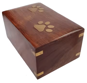 Suministros funerarios Urnas de madera para mascotas Almacenamiento de cenizas hechas a mano Urna de cenizas de animales Urna de cremación de madera de diseño clásico a precio asequible - Product Image 2