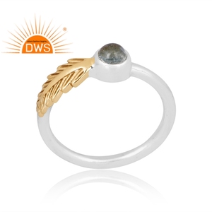 Anillo de plata de ley con piedra preciosa de aguamarina natural, diseño elegante, joyería de diseño personalizado para mujer, regalo para ella. - Product Image 1