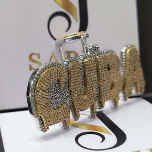 Personalizado CUBA nombre diamante colgante VVS Moissanite 14K oro amarillo Hip Hop joyería para hombres moda colgantes y dijes - Product Image 5