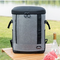 Vente chaude refroidisseur sac à dos sac gris bleu étanche sac de glace Double couleur étanche nourriture pique-nique isolé thermique sac à dos sac