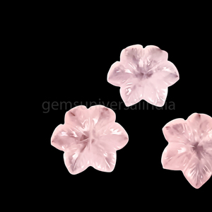 Cuentas de piedras preciosas talladas en forma de flor de Calcedonia Rosa Natural, abalorios de piedra suelta de 23mm, abalorios tallados para fabricación de joyas a granel - Product Image 4
