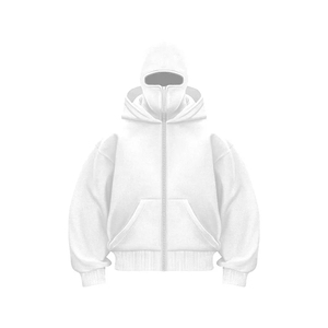 Zip Streetwear surdimensionné double fermeture éclair sweats à capuche zippés lourds unisexe logo imprimé personnalisé fermeture éclair vêtements de rue - Product Image 3