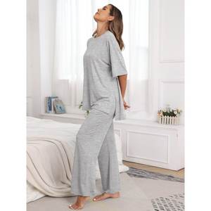 Ensemble de vêtements de sport courts d'été pour femmes à épaules tombantes Hit Color Two Pieces Fitness Yoga Set Breathable Quick Dry Tennis Wear Female - Product Image 4