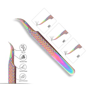 Multi Color Dot Design Eyelash Tweezers High Quality Wholesale Prices Stainless Steel Custom Logo Lash Accessories Beauty Tool - Product Image 5