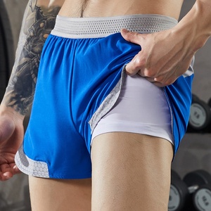 Pantalones cortos para correr 2 en 1 para hombre, pantalones cortos de entrenamiento para correr transpirables de secado rápido de 3 pulgadas, pantalones cortos atléticos para gimnasio y Maratón, envío DDP - Product Image 1