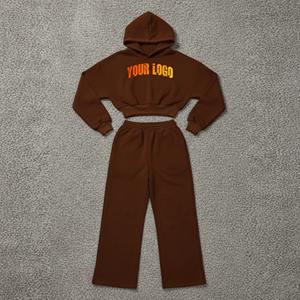 Ensemble de survêtement 3 pièces pour femme en coton anti-boulochage avec soutien-gorge de sport et short doublé – Collection Automne - Product Image 5