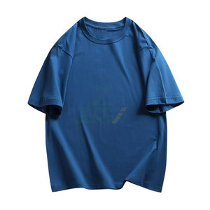 T-shirt à col roulé de coupe régulière en coton 210 GSM 100% imprimé du logo personnalisé du fabricant - Product Image 1