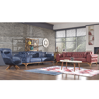 Ensemble de canapés modulaires Chesterfield en bois à trois places, style européen moderne et luxueux - Best-seller pour salon, hôpital, cuisine