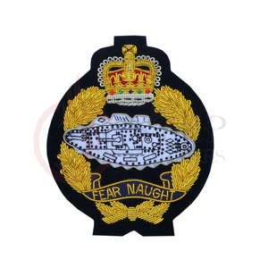 Top Quality Embroidery Fashion Royal Engineers Blazer <b>Badge</b> <b>Gold</b> Bullion Wire Hand Embroidery 65mmx85mm - Product Image 6