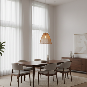 Lámpara Colgante Moderna Hecha a Mano de Bambú ECONA, Duradera y Ligera, Modelo para Uso en Interiores - Product Image 2