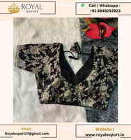 Nouvelle collection de blouses prêtes à porter en soie pure Dola avec travail de séquence et de zari, pour mariage, femmes adultes, Inde et Pakistan, taille 14