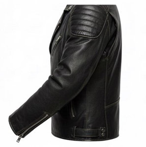 Veste en cuir de vache unisexe de qualité supérieure, style à rabat avant, coupe ajustée, sur mesure, respirante, coupe-vent, grande taille - Product Image 4