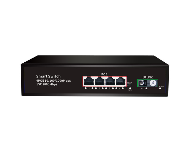 4 POE 10/100/1000M 1SC 1000M and 1 SFP 1000M Smart Switch 4/8/16/24 POE Port POE Switch