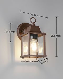 Lampada da parete per esterni Mirande 1xE27 IP44 ossido (Trio 262260124) - Product Image 3