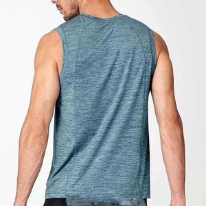 Débardeurs sans manches décontractés et respirants pour hommes, écologiques, pour la gym et le sport, en polyester/coton, vente en gros - Product Image 2