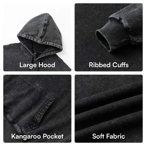 2025 sudaderas con capucha personalizadas hombres 100% algodón peso pesado calidad de lujo impresión personalizada ropa de calle de gran tamaño pulóver sudaderas con capucha para hombres - Product Image 3