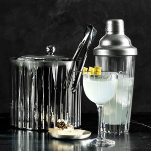 Luxury Stainless Steel <b>Ice</b> <b>Bucket</b> with Lid and Tongs Ribbed Design Polished Finish for Elegant Home Bar Entertaining - Product Image 2
