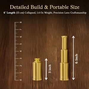 Telescopio de mano de latón macizo, catalejo pirata de 6 pulgadas con estuche de cuero, telescopio de bolsillo náutico, regalo coleccionable marítimo - Product Image 3