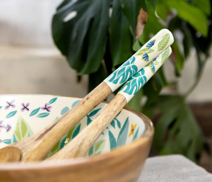 ชุดเครื่องครัวไม้มะม่วงแบบย่อยสลายได้ทำด้วยมือพร้อมสำเนียงเคลือบสีสดใสเป็นมิตรต่อสิ่งแวดล้อมแบบใช้แล้วทิ้งสำหรับทำอาหารและเสิร์ฟ - Product Image 4