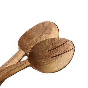 Cuchara y tenedor de madera de acacia para el hogar, restaurante de Hotel, ensalada mixta hecha a mano, vajilla de frutas, herramientas para ensalada, cuchara de sopa de madera - Product Image 1