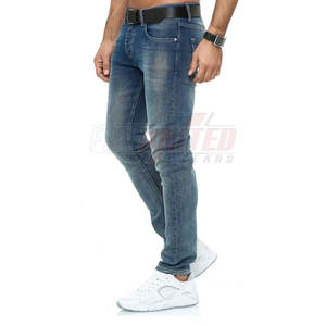 กางเกงยีนส์ทรงตรงใส่สบายสำหรับผู้ชายสไตล์สตรีทลำลองน้ำหนักเบามีรายละเอียดขาดๆเพื่อความสบายตลอดทั้งวัน - Product Image 2