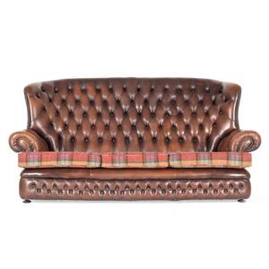 Modern Designer Brown Leather Chesterfield Sofa Set for Dining and Living Room Furniture - Product Image 2