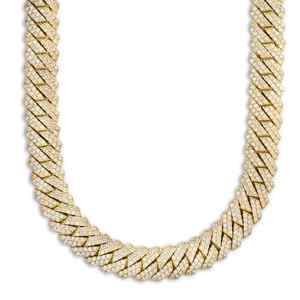 Brillante nombre personalizado 925 plata esterlina corte redondo Leb crecido diamante helado cubano enlace collares hombres regalo de boda - Product Image 1